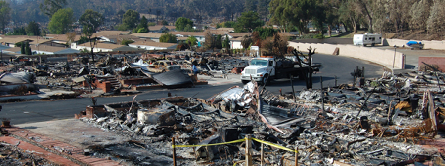 Goolge License Free - Image of burnt trailer park